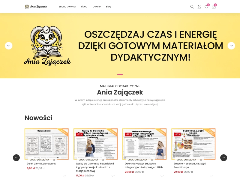 aniazajaczek.pl - Online store for educational materials