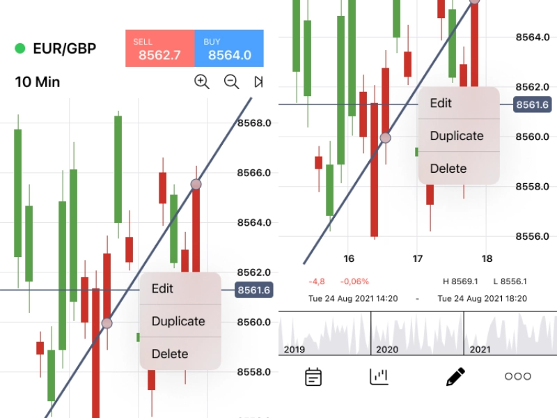 UI screens and tool states